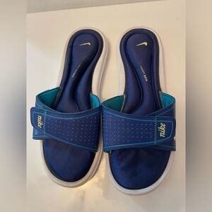 Vtg Nike Comfort Footbed Slides 360883-472 Blue Womens Sandals Size 9w/7.5m
